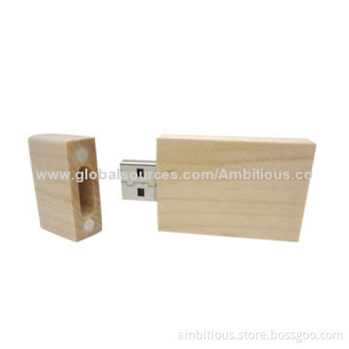 Rectangle wood USB flash drive, RoHS certified